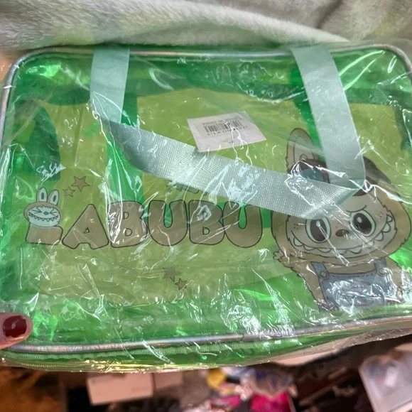 Green LABUBU Transparent Tote Bag - Picture 1 of 3